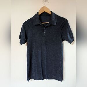 Lululemon Metal Vent Tech Polo Men's Short Sleeve Shirt XS Heathered Navy Blue